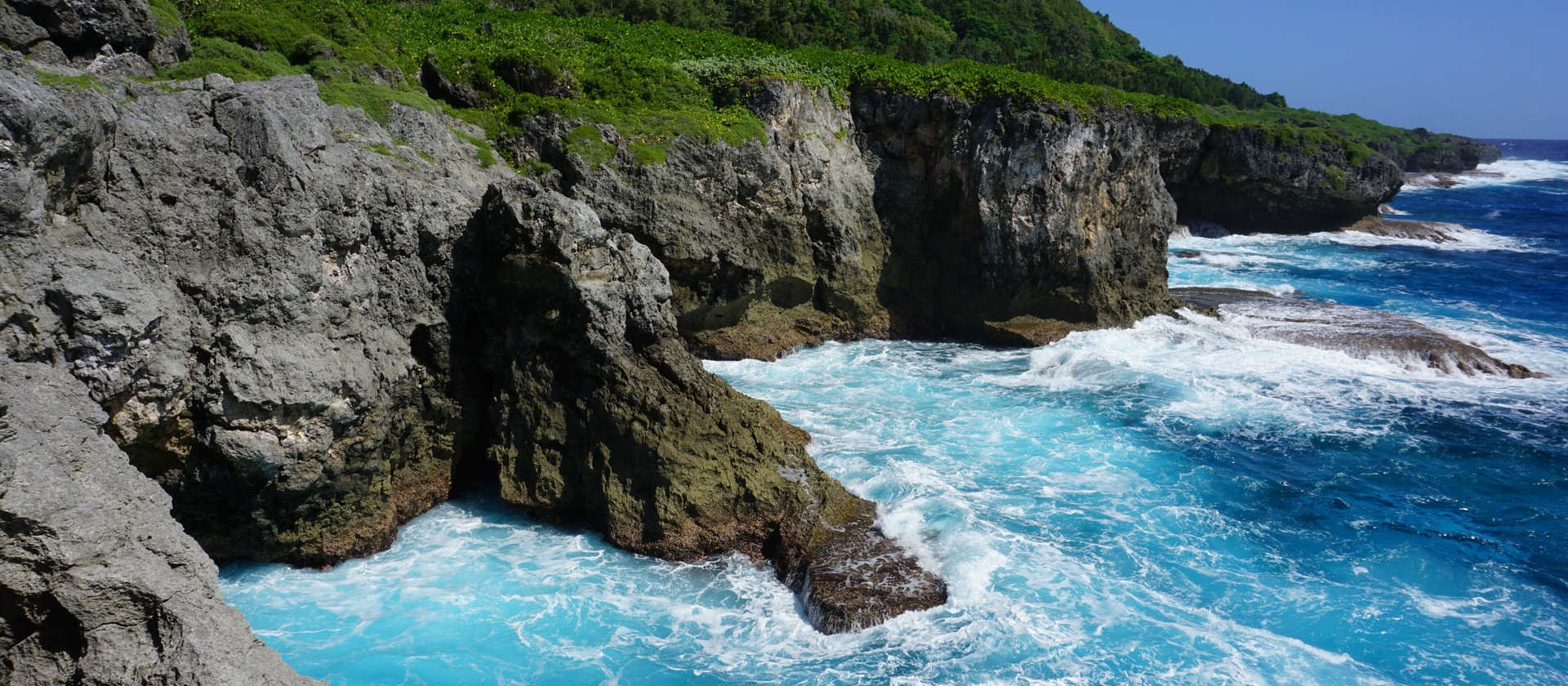 Cliffs and blue sea, Yigo, Guam