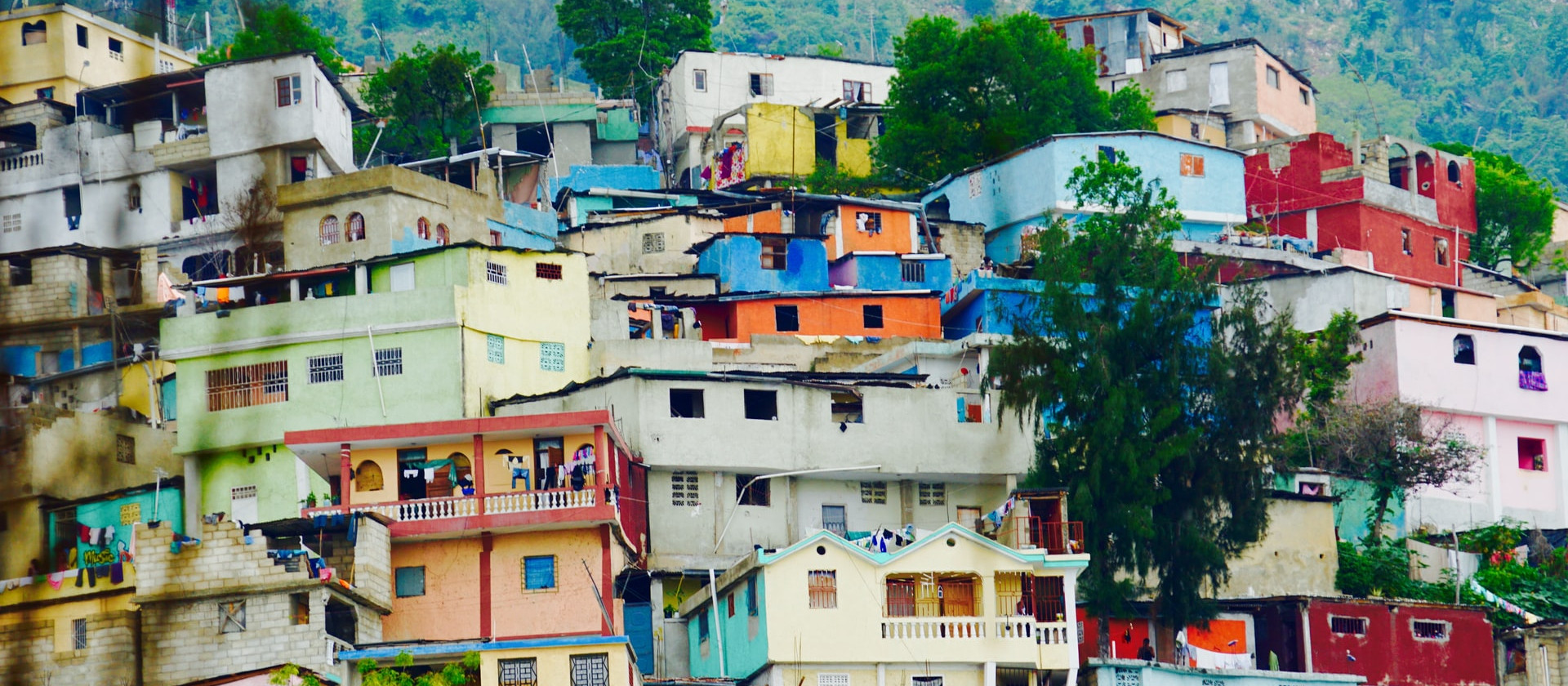 Urban hillside neighborhood in Port-au-Prince, Haiti