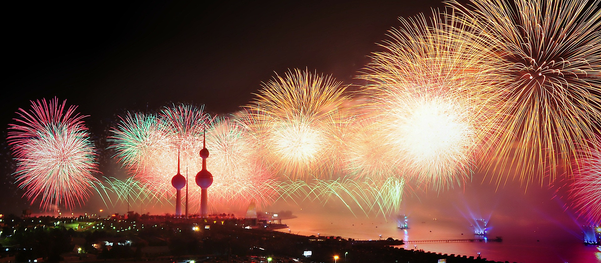 Fireworks display over Kuwait City