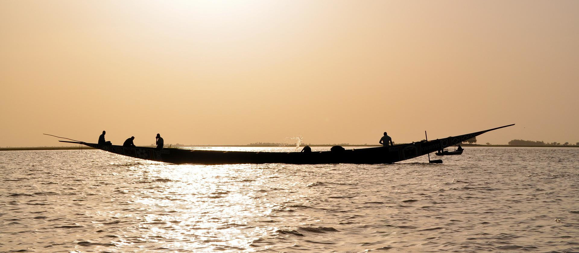People on a boat on the River Niger