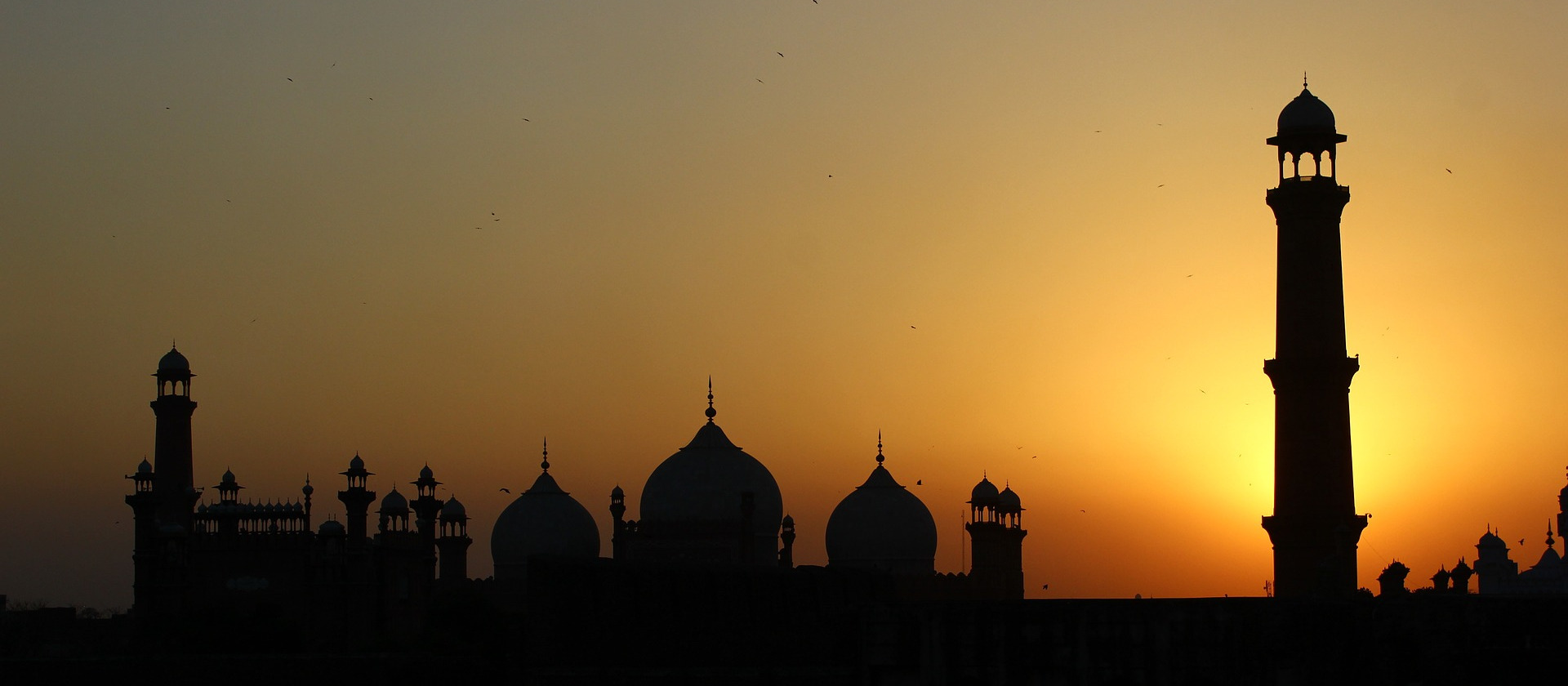 Sunset silhouette at Fort Lahore, Pakistan