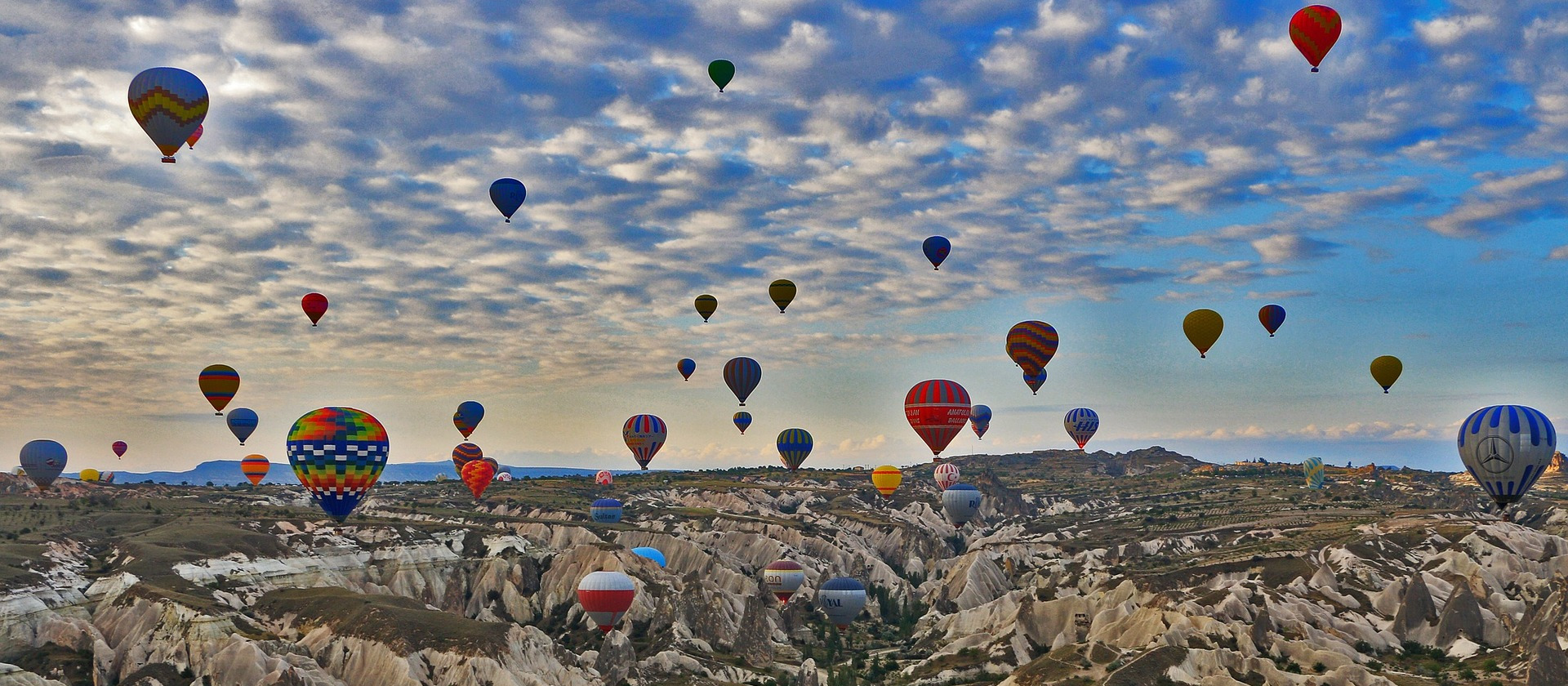 Sky full of balloons in Cappadocia, Turkey